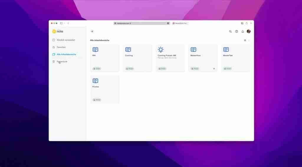 MeisterNote Dashboard